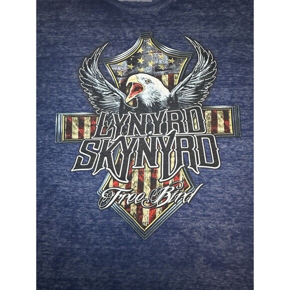 Live Nation Lynyrd Skynyrd Free Bird Semi Sheer Blue Concert Tee Shirt‎ XL - Picture 3 of 6